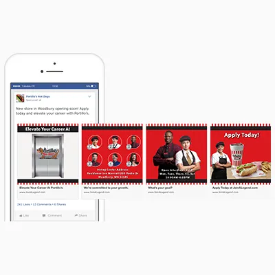 Portillos Hot Dogs table topper